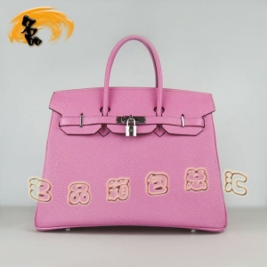 6089 Hermes Birkin ����� 35cm Hermes������ƤŮʿ����� �ۺ�ɫ����