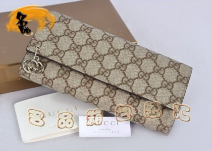 212104 GUCCI����Ǯ�� GUCCI����˫G��PU����Ǯ�� ר��Ʒ�� ǳ��ɫ