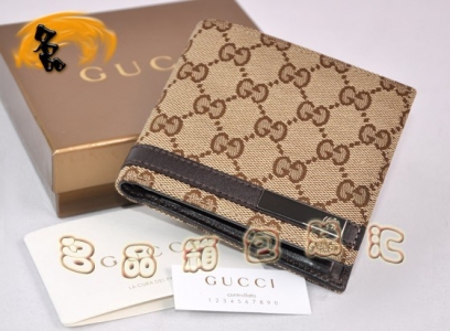 233102 ר��Ʒ�� GUCCI˫G����Ǯ�� ����Ƥ GUCCI�̿�Ǯ�� �а� ��ɫ