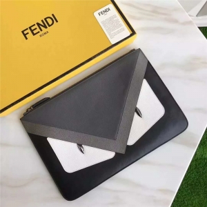 FENDI �ҵ� 2017�����¿� ��ɫ�⻬Ƥ��С���� СţƤ���ð� ʯī��ƴ��ɫ