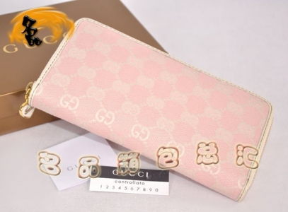 154591 һ��һƷ�� Gucci����˫G����ʱ������ŮʿǮ�� Gucci����Ǯ�� �ۺ�ɫ