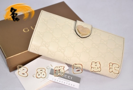 203550 һ��һƷ�� GucciǮ�� Gucci����ţƤ˫Gѹ��Ů�� Gucci����Ǯ�� �װ�ɫ