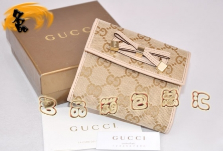 167466 Gucci����˫G����ʱ��ŮʿǮ��  Gucci�̿�Ǯ�� ������Ǯ�� ǳ������ɫ