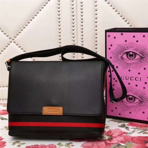 281422 GUCCI ��ʿ�������� ��Ƥ ����б��� ��ɫ