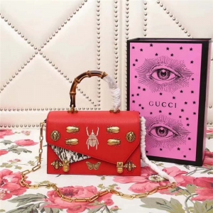 488715 Gucci ottilia 2017�ﶬϵ�� ײɫ��Ƥ ����ӡ�� ����� ��ɫ