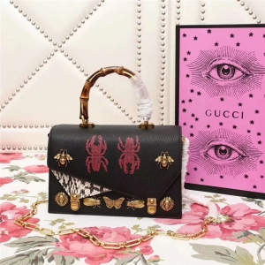 488715 Gucci ottilia 2017�ﶬϵ�� ײɫ��Ƥ ����ӡ�� ����� ��ɫ