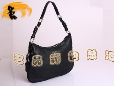 BR3373 Prada���а� �¿�ʱ�а� ������ƤŮ�� �ߵ�ͷ��ţƤ��  ��ɫ