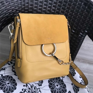 Chloe ������ Faye backpack ţƤ��ĥɰƤ Բ������ ���˫��� ����ɫ