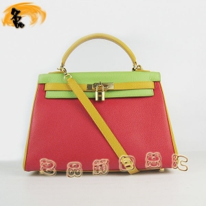 6108 ����� HermesŮ�� ����� ������б��� Hermes Kelly Bag ��ɫ��֦�� ���̻�ɫ���