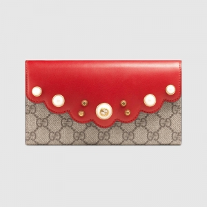 431474 GUCCI GG Supreme�߼����췫�� ����˫Gí�� ����Ƥ�� ��ɫ