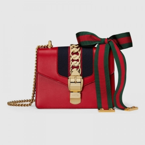 431666 GUCCI Sylvie ϵ�� ֯��װ�� Ƥ�� ���������� ܽ�غ�