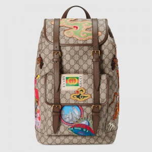473869 Gucci Courrierϵ�� ����GG Supreme�߼����췫�� ˫��� ��ľɫ
