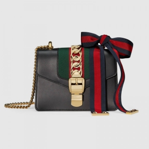 431666 GUCCI Sylvie ϵ�� ֯��װ�� Ƥ�� ���������� ��ɫ