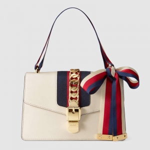 421882 GUCCI Sylvie ϵ�� ֯��װ�� Ƥ�� �米�� ��ɫ