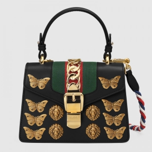 470270 D4ZAX 8015 GUCCI Sylvie ϵ�ж�������í��Ƥ�������ִ� ��ɫ
