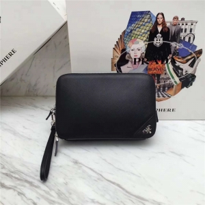 2VF052 Prada������ ��ʿ���������� ƴ���� ��ʿ˫������ץ�� �ڰ���ɫ��