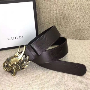 GUCCI �����¿� ˫�����ƽ��ͷ��ţƤ �׹�¹�ͭ ������ͷ ��ɫ