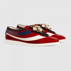 493692 GUCCI Falacer ֯��װ�� ��Ƥ �Ͱ��˶�Ь ��ɫ