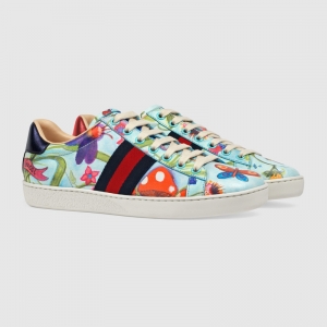 486792 GUCCI Aceϵ�� Unskilled Worker �ֻ滨��ӡ�� �˶�Ь ǳ��ɫ