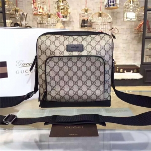 429018 GUCCI ����GGӡ�� ��ˮ���� ����б���а� �Ұ�ɫ�ڴ�