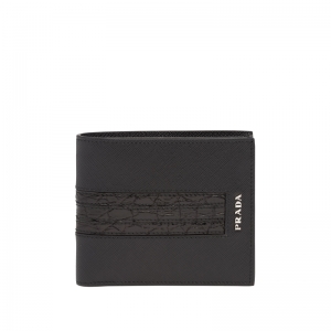 2MO513 Prada������ Saffiano������Ƥ ˫�۶�Ǯ�� ��ɫ