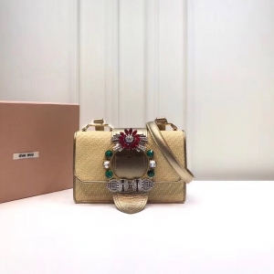 5BH609 MIUMIUר���¿� ��ˮ������ �ݱ�Ƥ�� �����ִ� ��ɫ