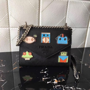 1BD127 Prada������ Monochrome ʮ����ţƤ �ŷ������� ��ɫ