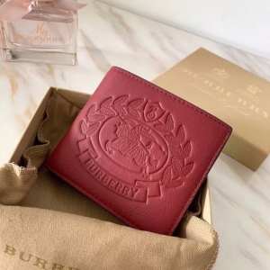 Burberry�ͱ��� ȫƤѹ������ ˫�۶̿� ƴɫǮ�� �ƺ�ɫ