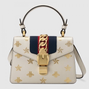 470270 Gucci�ִ� Sylvieϵ�� Ƥ�� �۷������ӡ�� �ų������ִ� ��ɫ