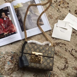 409487 Gucci�米�� Padlockϵ�� ����Ƥ�� ˫G�۷�ӡ�� �ų������米�� ��ɫ