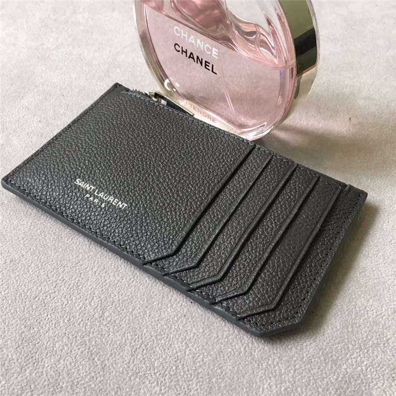 458589 YSL���� SAINT LAURENT ϸ��������Ƥ ʥ������Ǯ�� ���ɫ