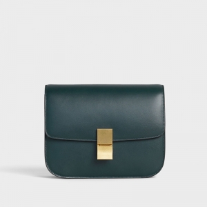 ����Celine boxŮ�� CLASSIC�к��׹�СţƤ�ִ� ���ն����� ī��ɫ