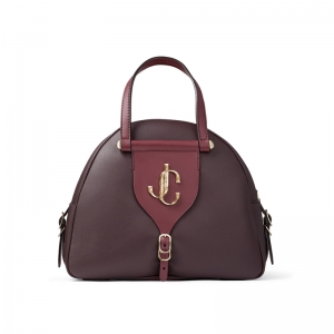 Jimmy Choo2019�ﶬϵ�� VARENNE BOWLING/S Ʒ��logoװ�β�����ƺ�ɫ��Ƥƴֲ��Ƥ�������