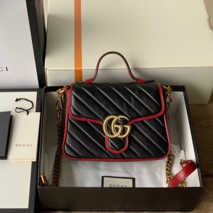 583571 Gucci GG Marmont ϵ����������� б��笷�Ƥ��Ů�� ��ɫ