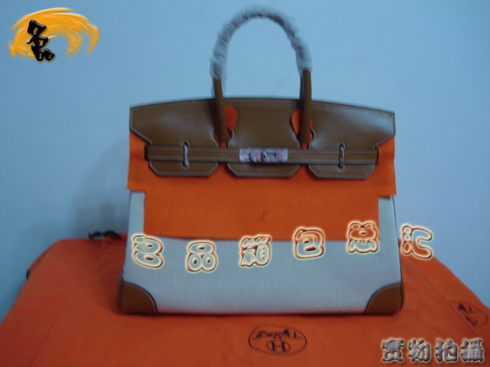 Hermes 帆布包 Hermes 手提包 Hermes Birkin 铂金包 Hermes休闲女包 35cm