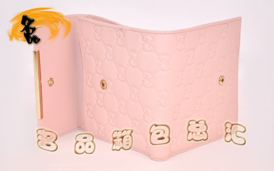 112664 GUCCIǮ�� GUCCI���¿� ȫƤѹ���̿�Ǯ�� GUCCIŮʿǮ�� �ۺ�ɫ