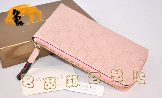 203646 GUCCI����Ǯ�� GUCCI˫Gѹ��ţƤŮʿǮ�� GUCCI���� �ۺ�ɫ