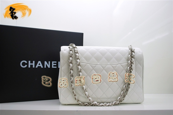 36070 Chanel���¿� ��Ƥ����Ůʿ����� ԭ��Ƥ ���ζ�б��� 33cm ��ɫ����