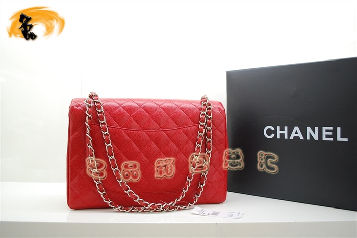 36070 Chanel���¿� ��Ƥ����Ůʿ����� ԭ��Ƥ ���ζ�б��� 33cm ��ɫ����
