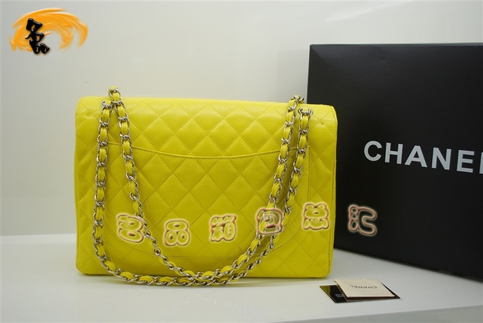 36070 Chanel���¿� ��Ƥ����Ůʿ����� ԭ��Ƥ ���ζ�б��� 33cm ��ɫ����