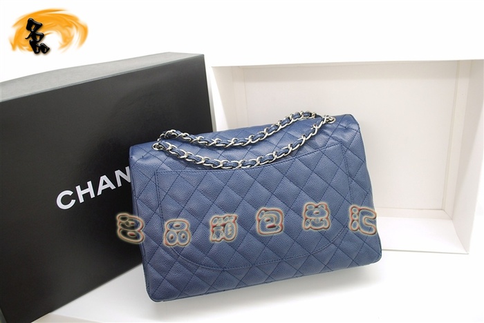 36070 Chanel���¿� ��Ƥ����Ůʿ����� ԭ��Ƥ ���ζ�б��� 33cm ����ɫ����