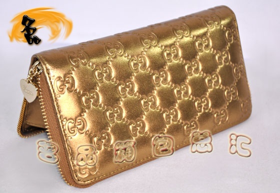 154591 һ��һƷ�� Gucci����ţƤ˫Gѹ��ʱ������ŮʿǮ�� Gucci����Ǯ�� ��ɫ