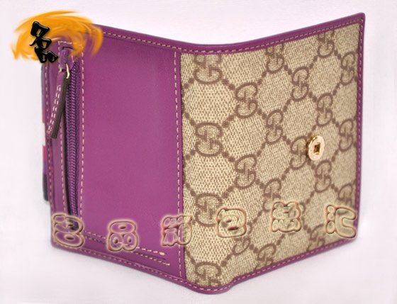181670 һ��һƷ��Ů�� Gucci����˫G PVCŮʿ�̿�Ǯ�� GucciǮ�� ������ɫ