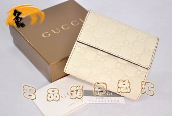 203549 ԭ��һ��һƷ�� GucciǮ�� GucciȫƤѹ��ŮʿǮ�� Gucci���¿� �װ�ɫ