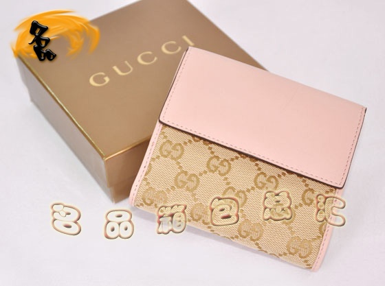 203549 ר��Ʒ�� �¿�GucciǮ�� Gucci˫G���� ���ΰ���ŮʿǮ�� ����ۺ�ɫ