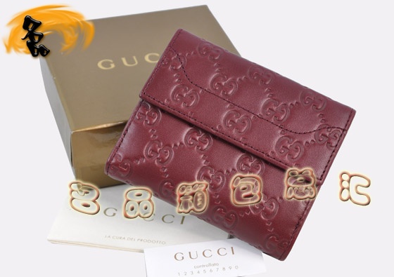 141439 GucciǮ�� Gucci���¿� ������ڸߵ�ͷ��ţƤ˫Gѹ��Ǯ�� Gucci�̿�Ǯ��