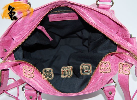 084616  Balenciaga������ �������ҵ���� ����ţƤ����ʱ��Ů�� �ۺ�ɫ