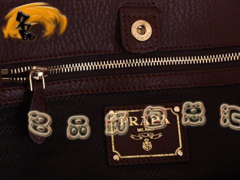 BR4393 Prada斜挎包 普拉达手提包 新款时尚女士休闲包 进口t头层牛皮女包 啡色