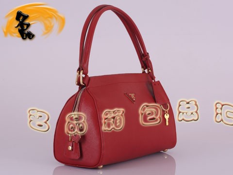BR4418 Prada单肩包 普拉达手提包 时尚休闲包 进口头层牛皮女包 红色