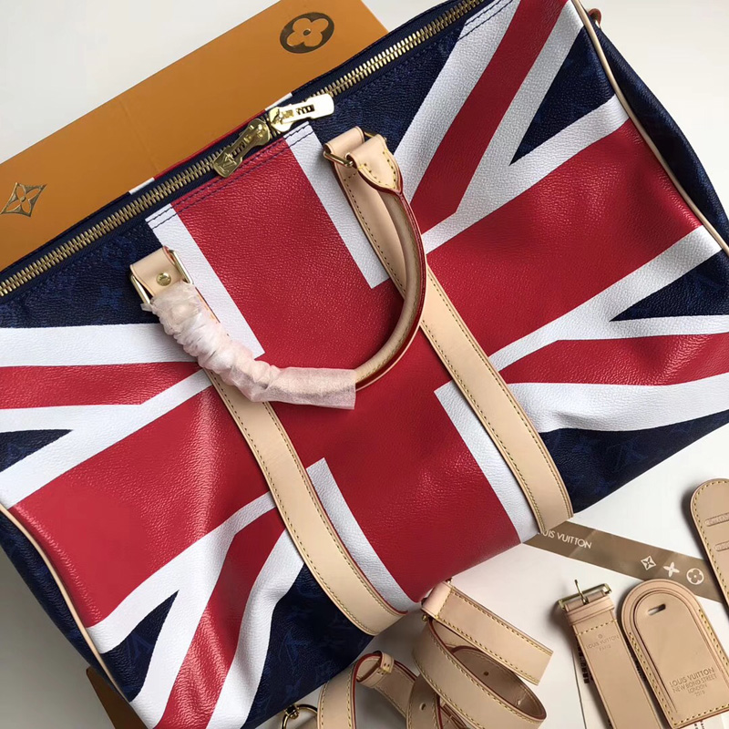 M41428 LV Keepall 45 旅行袋 LV米字旗限量版 LV旅行袋 LV旅行包